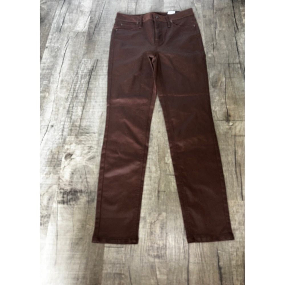 Simply Vera Vera Wang Coated High Rise Skinny Pants Brown WV13D114RR21 Size 4